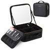 Cosmetic Storage Bag With Mirror, Travel Makeup Case With Customizable Compartments And Lighted Mirror view 2