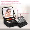 Cosmetic Storage Bag With Mirror, Travel Makeup Case With Customizable Compartments And Lighted Mirror view 3