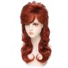 Ailsa Mullet Wig for Women - Copper Red Long Wavy Synthetic Wig with Bangs - Ginger Retro Rock Diva Costume Halloween Party Cosplay Hair (350#, 20inch) view 3