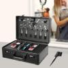 Barber Carrying Case Hair Kit Tool Box Aluminum Organizer with Secure Numlock & Handle, Portable Barber Clipper Case for Hair Stylist, Pet Groomer (Black) view 2