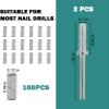 102 Pcs Mini Nail Sanding Bands, 180 Grit Small Sanding Files for Nail Drill, Durable Polishing Bands for Acrylic Nails, Gel Removal & Shaping with Smooth Surface (White) view 2