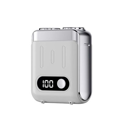 Mini Electric Shaver, Luggage Electric Shaver, Rechargeable Travel Razor, for Men, Portable Razor, Waterproof Facial Hair Removal, USB Rechargeable Long Lasting for Home (Upgraded Silver)