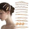 10pcs/set Gold Pearl Bobby Pins Women Girls Valentines Hair Clip Barrettes Decorative Accessories Bridal Wedding Birthday Prom Xmas Holiday Party Gift view 1
