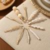 10pcs/set Gold Pearl Bobby Pins Women Girls Valentines Hair Clip Barrettes Decorative Accessories Bridal Wedding Birthday Prom Xmas Holiday Party Gift view 4