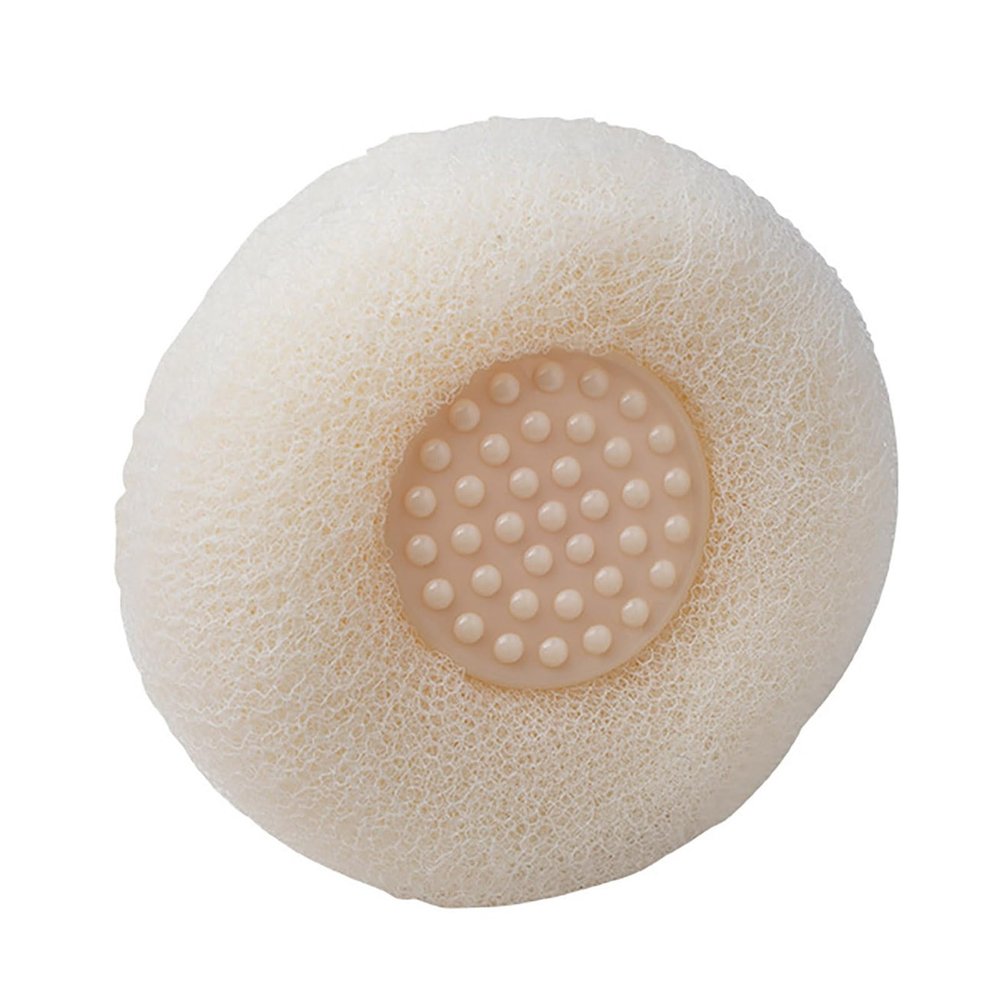 2 Pcs Soft Sunflower Suction Cup Bath Ball, Ultra Soft Bath Sponge Cleaning Brush, Suction Cup Bath Ball with Finger Rings,Exfoliating Shower Loofah Sponges (Beige-Style-1)