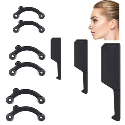 Bonuci 3 Pairs Nose Lifter 3 Sizes Nose Shaper Clip Inserts Straightener Slimmer Silicone Beauty Corrector Tool