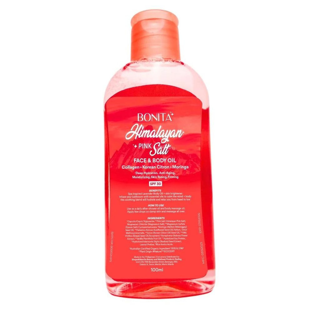 BONITA Himalayan Pink Salt Face & Body Oil SPF30 100ml