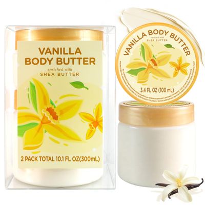 puresoak bath Vanilla Body Butter, Vanilla Scented Body Care, Natural Shea Body Butter for Skin, Body Care for Deep Moisturizing and Hydrating