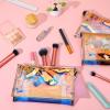 10 Pcs Iridescent Makeup Bag Clear Holographic Makeup Bag Bulk Portable Waterproof PVC Zipper Toiletry Travel Makeup Bags for Women Mother's Day Bride Bridesmaids Gifts Pink view 4