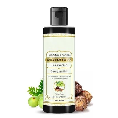 Amla & Sat Reetha Organic Shampoo Hairfall Control for Women & Men - Anti Dandruff, Natural Formula - Paraben & Sulfate Free - Unisex Haircare 210 ml (Pack of 1)