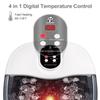ALISSPOD Foot Spa Bath Massager with Heat Bubbles and Vibration Massage and Jets, 16 OZ Calming Lavender Foot Soak Epsom Salt, Foot Soaker with Red Light, 22 Massage Rollers, Adjustable Temp - Grey view 2