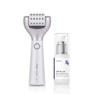 CELORABY Anti-Aging Bundle  5-in-1 Glass Skin Device + 4GF Serum for Fine Lines, Firmness, Enhanced Absorption, Korean Skincare at Home