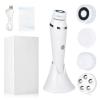 Facial Cleaning Brush, Rechargeable Electric Facial Scrub, IPX7 Waterproof, 3-Speed Adjustable, with 4 Brush Heads, Suitable for Deep Cleaning, Exfoliation, and Facial Massage(White) view 1