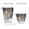 LHBWCVN wolf in the snow Cosmetics Bag Standing Pencil Case Telescopic Pencil Bag Portable Pencil Holder Cute Stand up Pencil Pouch for Women Men Travel Coin Pouch Purse view 4