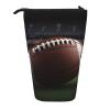 LHBWCVN American Football Cosmetics Bag Standing Pencil Case Telescopic Pencil Bag Portable Pencil Holder Cute Stand up Pencil Pouch for Women Men Travel Coin Pouch Purse view 1