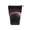 LHBWCVN American Football Cosmetics Bag Standing Pencil Case Telescopic Pencil Bag Portable Pencil Holder Cute Stand up Pencil Pouch for Women Men Travel Coin Pouch Purse view 3