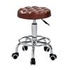 HUANGJIAVT Round Rolling Beauty Stool on Wheels  PU Leather Swivel Chair, Height Adjustable Salon Stool, Kitchen & SPA Ergonomic Design for Comfort and Mobility view 1