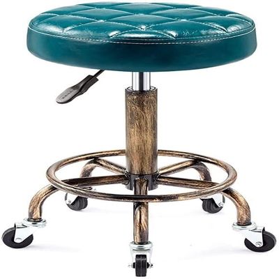 HUANGJIAVT Heavy Duty Round Rolling Stool on Wheels, 360 Swivel Salon, Massage Chair  Adjustable Height, Comfortable, Ergonomic, Easy Mobility