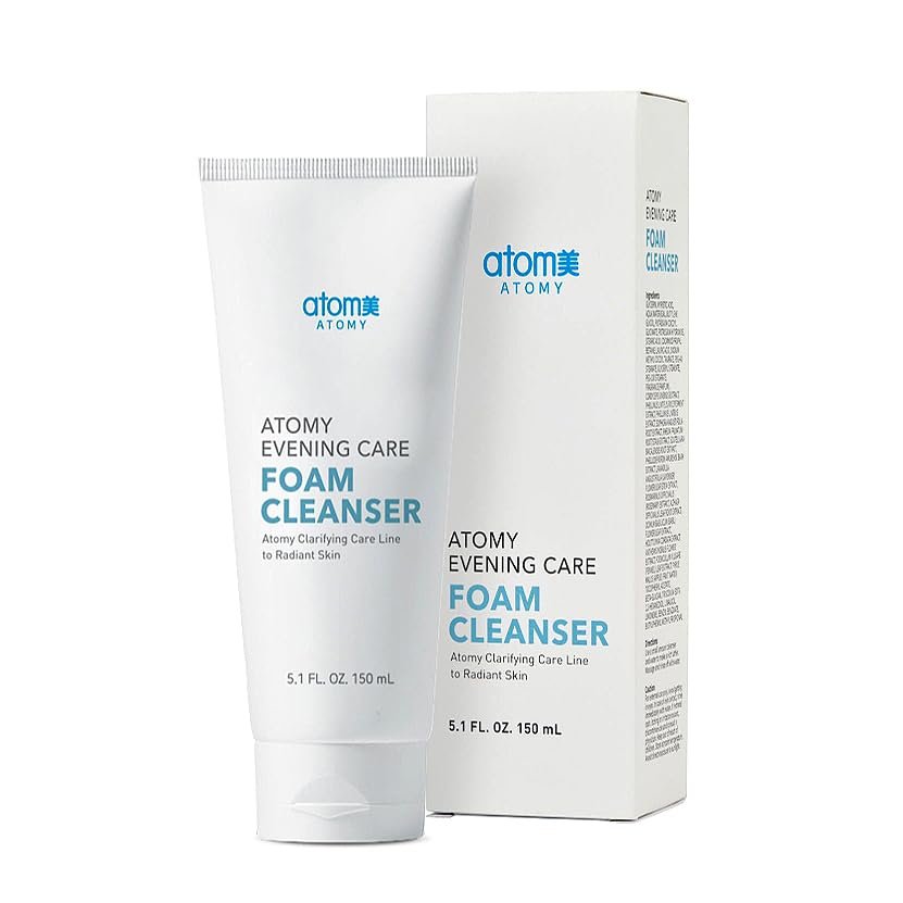 A.T.O.M.Y Evening Care Foam Cleanser, Moisturizing Face Wash with Natural Extracts, 5.1 Fl Oz