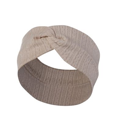 3.5 x 18.9 inch Headbands for Women,3 Pcs Soild Color Knitted Non-Slip Hair Bands Fabric Elastic Workout Head Bands Fashion Hair Accessories for Yoga Gym Makeup(Beige)