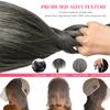 12 Inch Grey Salt & Pepper Bob Wigs Human Hair for Women 13x6 HD Lace Front Wig Human Hair Pre Plucked Pre Cut Glueless Straight Silky Short Bob Wigs with Baby Hair 180% Density 6 Inch Deep Parting view 3