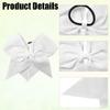 SUNNYCLUE 2Pcs Bow Hair Scrunchies Bow Scrunchies 20Mm Large White Soft Polyester Ribbon Bowknot Hair Ties with Long Tails Elastic Rubber Bands for Women Adults Holiday Fashion Gifts Accessories view 3