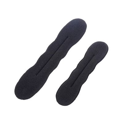 2 Pieces(1Large+1Small) Women Hair Styler Foam Sponge Donut Maker Ponytail Bun Tie Hair Clip Black