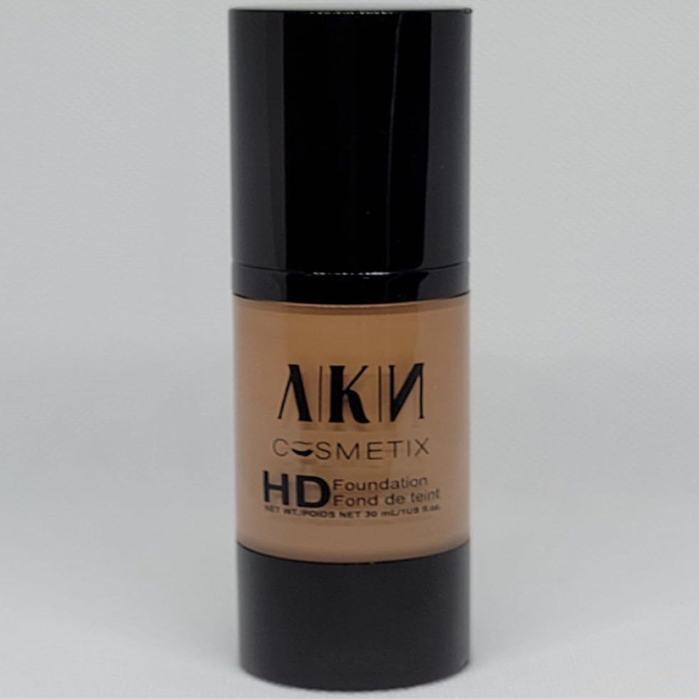 A|K| Cosmetix HD Skin Perfect Foundation, Oil-Free, Buildable Coverage, 13 Shades, All Skin Types, Natural Finish, Camera-Ready, Antioxidant-Rich (Tan)