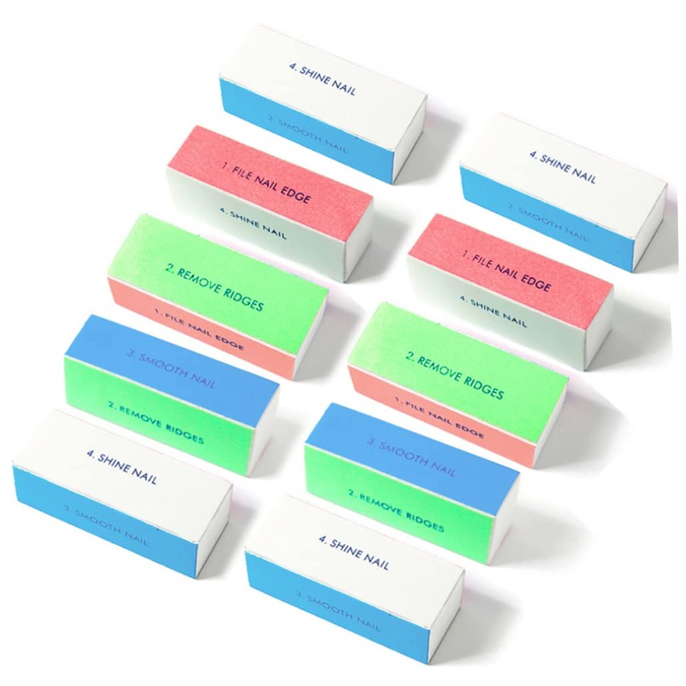 10PCS Professional Manicure Tools Kit 4 Way Nail Buffer Block Nail Buffing Sanding Files Art Supplies for Professional Salon Or Home Use