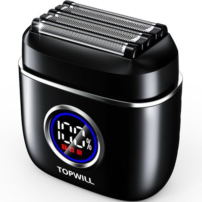 Electric Foil Shaver for Men  5 Blade Razor for Short Beard, USB-C Rechargeable, LED Display, IPX7 Waterproof Wet/Dry, Portable Travel & Gift Set FX80 Black