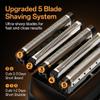 Electric Foil Shaver for Men  5 Blade Razor for Short Beard, USB-C Rechargeable, LED Display, IPX7 Waterproof Wet/Dry, Portable Travel & Gift Set FX80 Black view 3