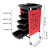 Collapsible Wagon Cart with Wheels Foldable Folding Wagons Carts Silent Universal Wheels,Salon Hairdresser Storage Cart with 5 Drawers on Wheels for Salon Spa Organization and Convenience (R view 2