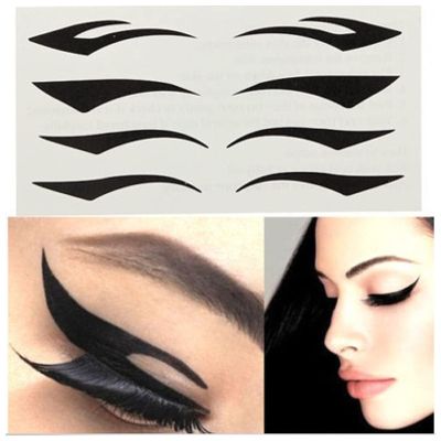 Double Eyelid Sticker 10packs Makeup Black Stripe Makeup Eyeliner,Double Eyelid Tape,Black Eye line Stickers,Make Up Tools Double Eyelid Stickers