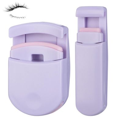 2-in-1 Travel Eyelash Curler Set - Wide Angle & Partial Curler With Replaceable Silicone Pads, Compact & Lightweight(Purple)