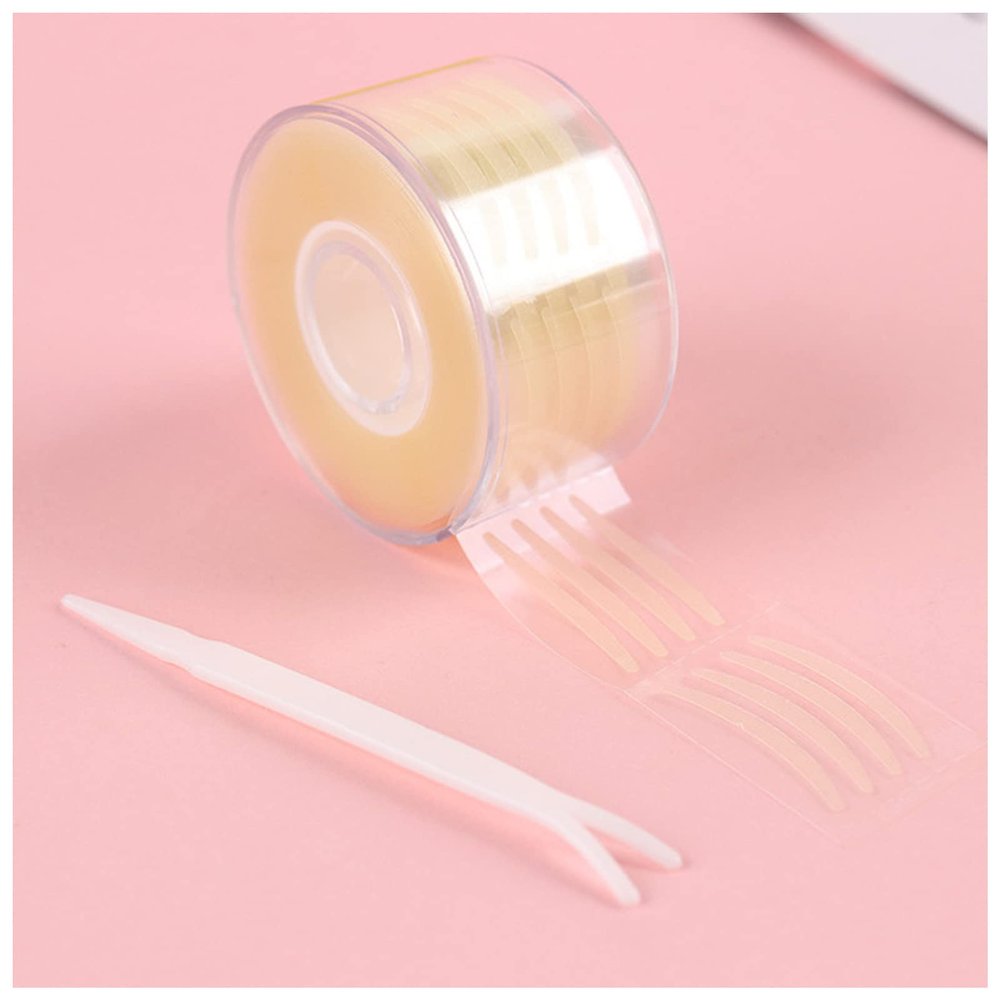 Double Eyelid Sticker 600PCS/Pack Makeup Clear Gray Beige Eyelid Stripe Big Eyes Invisible Double Fold Eyelid Shadow Tape Sticker Beauty Tool Double Eyelid Stickers(Beige S)