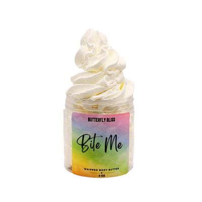 Bite Me Whipped Body Butter Berry Cherry Citrus Scent Handmade Shea & Mango Butter Moisturizer Natural Skincare for Dry Skin 4 oz Jar