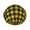Classic Yellow Buffalo Plaid Print Shower Caps for Women, Reusable Double Layers Elastic Band Long Hair Bath Caps for Shower view 1
