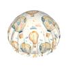 Retro Hot Air Balloon A Print Shower Caps for Women, Reusable Double Layers Elastic Band Long Hair Bath Caps for Shower view 1