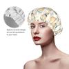 Retro Hot Air Balloon A Print Shower Caps for Women, Reusable Double Layers Elastic Band Long Hair Bath Caps for Shower view 4