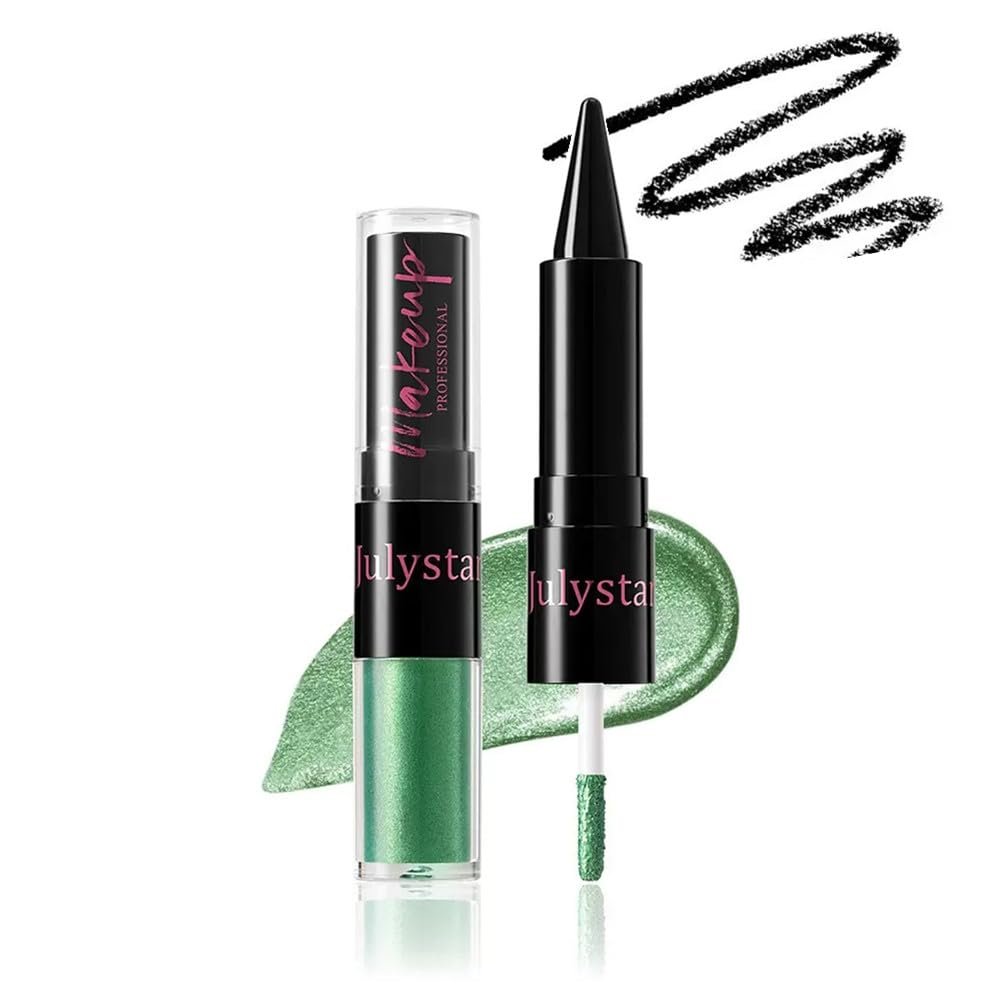 UOCK Dual-Ended Eyeshadow + Eyeliner - metallic liquid eyeshadow, gel eyeliner stick and glitter eyeshadow eye makeup set (06#)