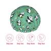 Cute Panda Cartoon Print Shower Caps for Women, Reusable Double Layers Elastic Band Long Hair Bath Caps for Shower view 3