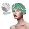 Cute Panda Cartoon Print Shower Caps for Women, Reusable Double Layers Elastic Band Long Hair Bath Caps for Shower view 4