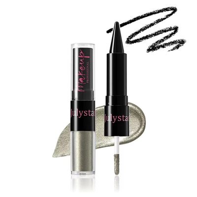UOCK Dual-Ended Eyeshadow + Eyeliner - metallic liquid eyeshadow, gel eyeliner stick and glitter eyeshadow eye makeup set (07#)