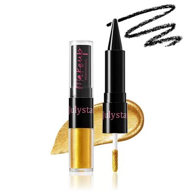 UOCK Dual-Ended Eyeshadow + Eyeliner - metallic liquid eyeshadow, gel eyeliner stick and glitter eyeshadow eye makeup set (05#)