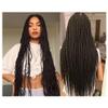 Synthetic Box Braids Wig, 28 Inch Long, 13x4 Lace Front, Black view 3
