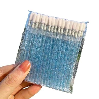 100pcs Lip Brushes Portable Makeup Brushes Beauty Tools(Blue)