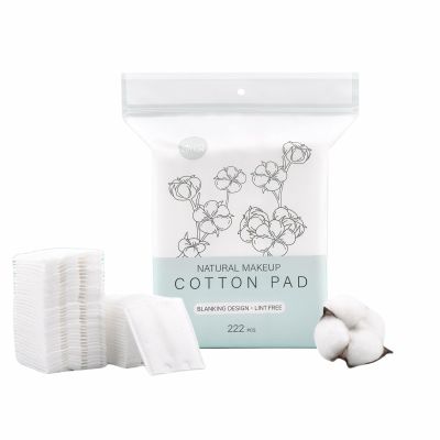 222-Pack 100% Pure Cotton Makeup Remover Pads | Soft, Hypoallergenic & Lint-Free Facial Rectangle for Sensitive Skin | Reusable, Double-Sided with Reinforced Edges | Makeup Skincare(222 Count)
