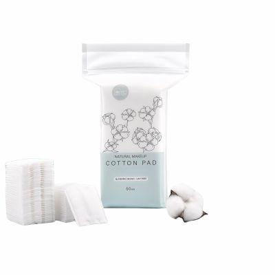 50-Pack 100% Pure Cotton Makeup Remover Pads | Soft, Hypoallergenic & Lint-Free Facial Rectangle for Sensitive Skin | Reusable, Double-Sided with Reinforced Edges | Makeup Skincare(50 Count)