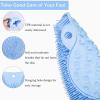 KoovDem Silicone Shower Foot Scrubber Massage Pad,Back Washer Exfoliating Bath Wash Pad, Wall Mounted Slip Suction Cups for Foot Care and Back Exfoliation Spa(Green+Gray) view 2