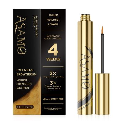 Eyelash & Eyebrow Growth Serum  15 Plant Extracts for Longer, Denser & Fuller Lashes & Brows, Boosts Natural Hair Development,eyelash serum,Hypoallergenic Oil-Free,lash growth serum (PURE GOLD)